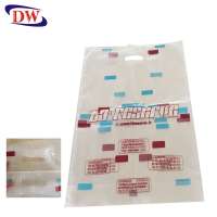 custom printed large patch handle frosted HDPE plastic clear shopping bag