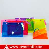 Fashion Cosmetic Kit Custom Printed Clear Pvc Pouch With Plastic Zipper