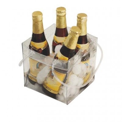 vinyl Ice cube beer packing plastic pvc grape wine chill bag for 4 and 6 bottles