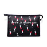 Fancy design woven pu cosmetic bag ,pu toiletry bag