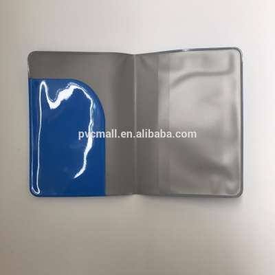 Blue vinyl plastic pvc badge card wallet badge holder