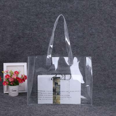 professional Manufacturer customized transparent waterproof shopping pvc packing gift bag with two handle