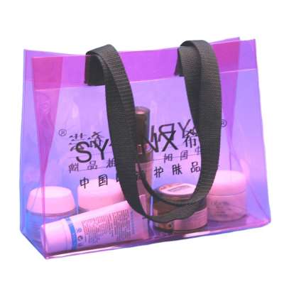 Cartoon pink cute vinyl PVC promotional carry shopping tote handle bag